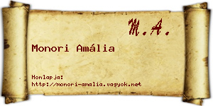 Monori Amália névjegykártya